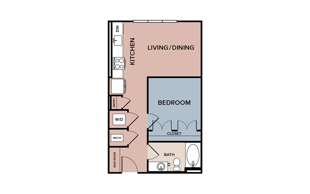 S1 - Houston Studio Apartment Floorplan